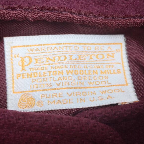 Pendleton Woolen Mills Ladies Size 16 100% Virgin Wool Burgundy Vintage Blazer - Picture 9 of 9